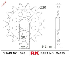 PI�ON RK KX/F 250 06/23 13D AUTO LIMPIANTE ALIVIANADA BLACK
