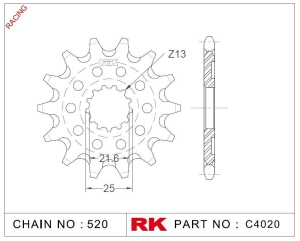 PI�ON RK KX 450 KLX 450 06/23 14D AUTOLIMPIANTE ALIVIANADO BLACK