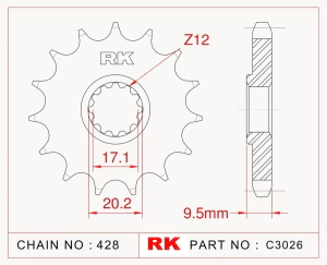 PI�ON RK KTM HUSQ SX/XC/TC 85/105 04/17 14D