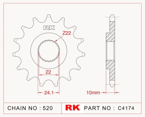 PI�ON RK BMW 650 GS/ST/DAKAR 94/05 16D