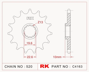 PI�ON RK DR 250/350/400 93/99 RM/RMX250