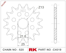 PI&Ntilde;ON RK YZ 250 99/22 MT-03 16/22 YZF-R3 15/22 CF 650 NK/GT 20/22 14D AUTOLIMPIANTE ALIVIANADA
