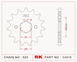 PI�ON RK KDX 87/04 KLX 79/02 YZ/WR 79/98 14D