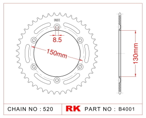 CORONA RK YZ 125 99/21 YZ 250F 01/04 YZ 450 10/18 TORNADO 48D