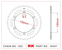 CORONA RK YZ 125 99/21 YZ 250F 01/04 YZ 450 10/18 TORNADO 48D