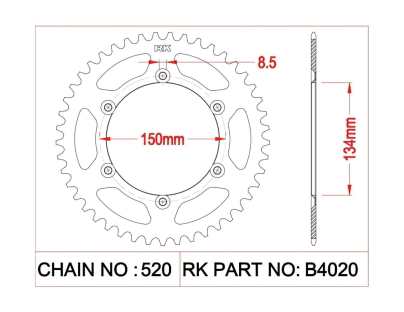CORONA RK KX 125 92/02 KX 250 92/05 KLX 650 93/96 49D