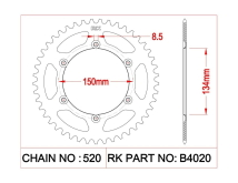 CORONA RK KX 125 92/02 KX 250 92/05 KLX 650 93/96 49D