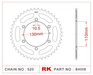 CORONA RK MT-03 16/22 YZF-R3 15/22 GSX 600/750 11/21 NINJA 250 08/12 43D
