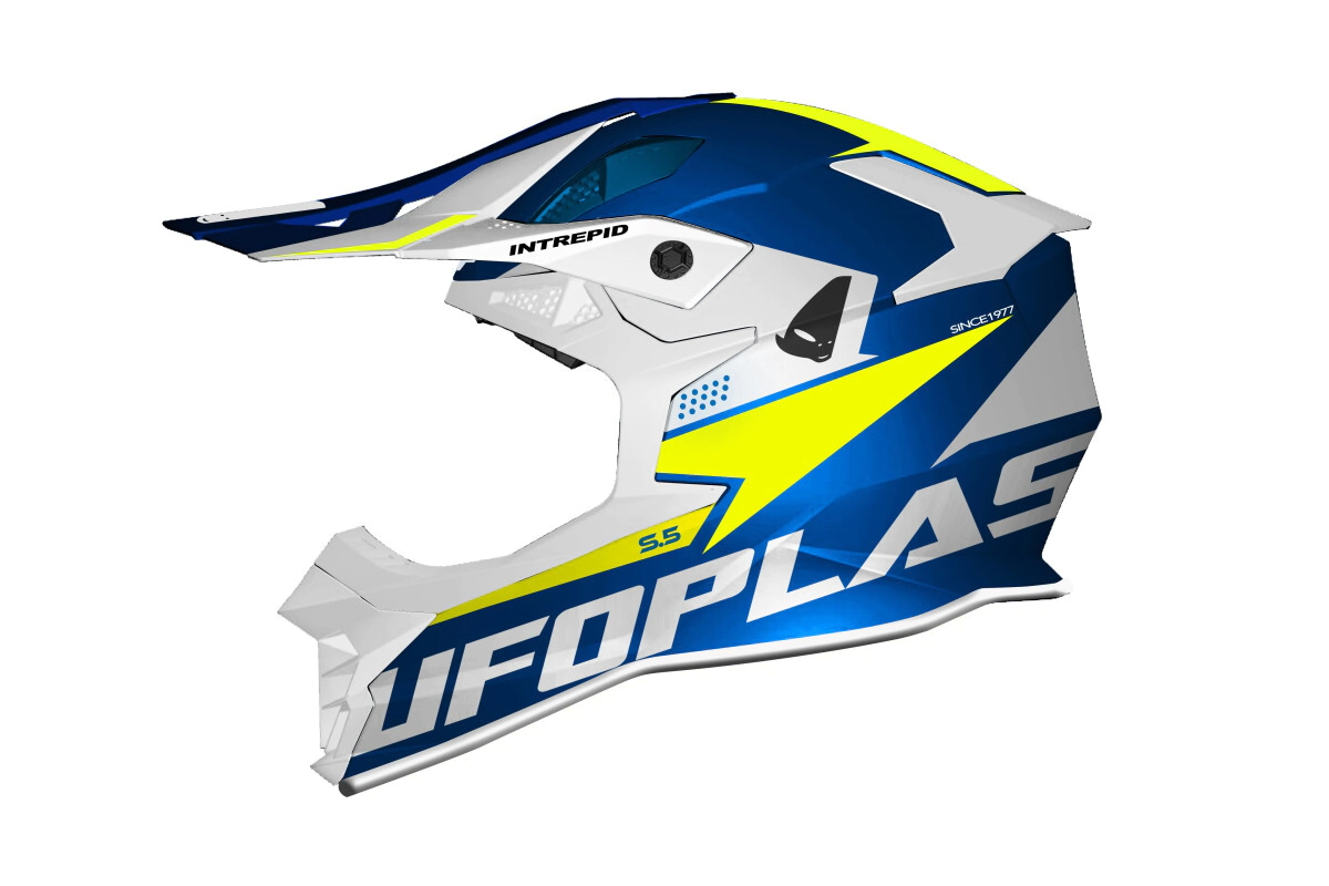 INTREPID BLANCO AZUL AMARILLO UFO MOTOCROSS L