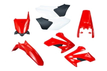 KIT PLASTICOS TORNADO SPORT ROJO/BLANCO C/ PORTA NUMERO AMX XR 250