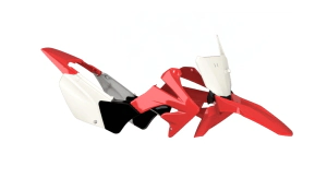 KIT PLASTICOS TORNADO SPORT ROJO/BLANCO C/ PORTA NUMERO AMX XR 250