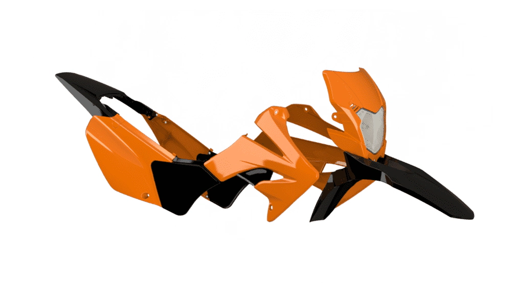 KIT PLASTICOS TORNADO NEGRO/NARANJA C/ FARO
 AMX XR 250