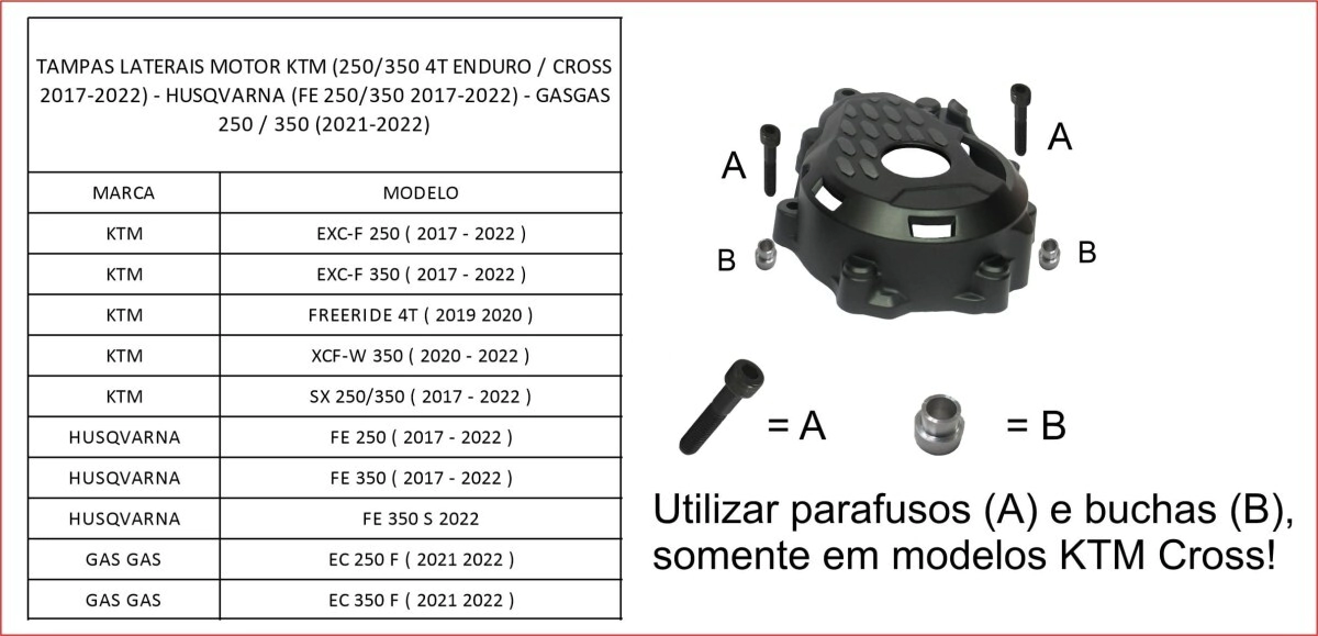 TAPA MOTOR EMBRAGUE KTM/HUSQ 250/350 17/23 GAS 21/23 NEGRO�AMX
