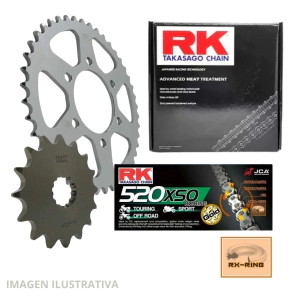 KIT TRANSMISION RK KLE 650 VERSYS/NINJA650/ER6N - 15/46/520XSOx114 REMACHE