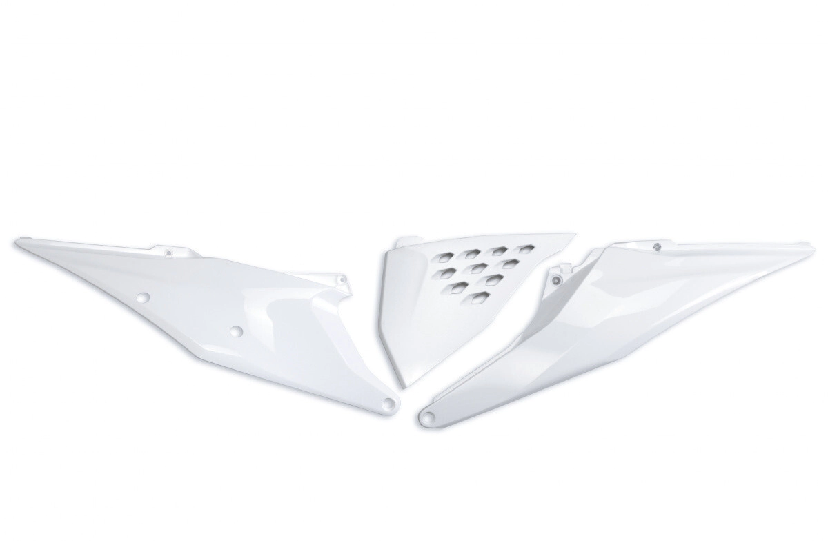 CACHAS LATERALES VENTILADA SX/F 19/22 EXC/F 20/23 UFO BLANCO