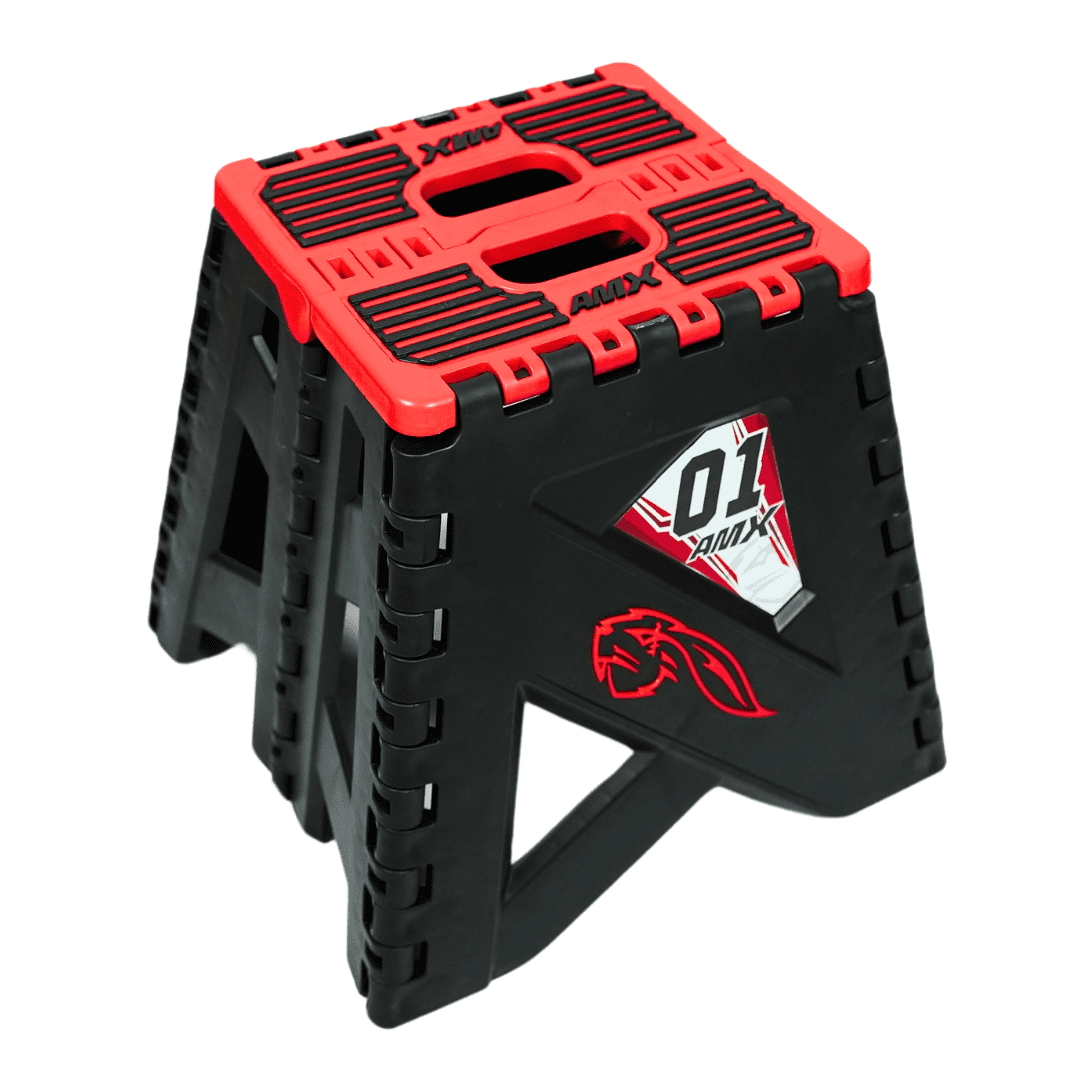 CABALLETE UNIVERSAL PLEGABLE ROJO/NEGRO AMX