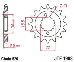 PI�ON JT DUKE/ADV 390 HUSQ 401 DOMINAR 400 14/24 15D