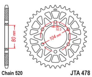 CORONA JT ALU ZX-6R NINJA Z750 05/24 43D ALUMINIO DORADA