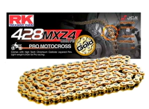 CADENA RK 428MXZ4x (VER MEDIDAS) DORADA CLIP