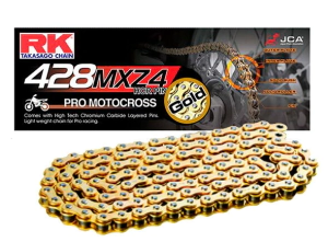 CADENA RK 428MXZ4x (VER MEDIDAS) DORADA CLIP