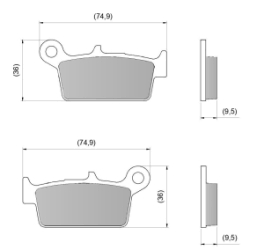 DURA TECH T XR 250 A 600 (FA131) PASTILLA DE FRENO DIAFRAG