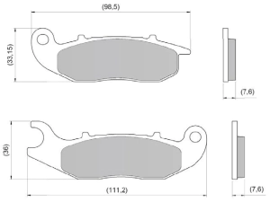 DURA TECH D PCX XTZ TENERE LANDER (FA465/693) PASTILLA DE FRENO DIAFRAG