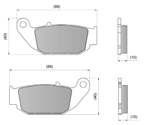 PASTILLA DE FRENO TRAS TNT CB/CBR GSX DURA TECH DIAFRAG - FA629