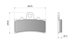 PASTILLA DE FRENO DEL DOMINAR G310 HUSQ 401 KTM 125 A 390 DURA TECH DIAFRAG - FA606