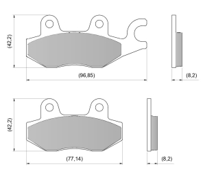 PASTILLA DE FRENO NINJA Z400 KLR TNT XTZ PRO TECH RACING DIAFRAG - FA165