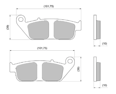 PASTILLA DE FRENO CB500 VERSYS NINJA MT VOGUE 500 TIGER PRO TECH RACING DIAFRAG - FA142 ESPESURA 10m