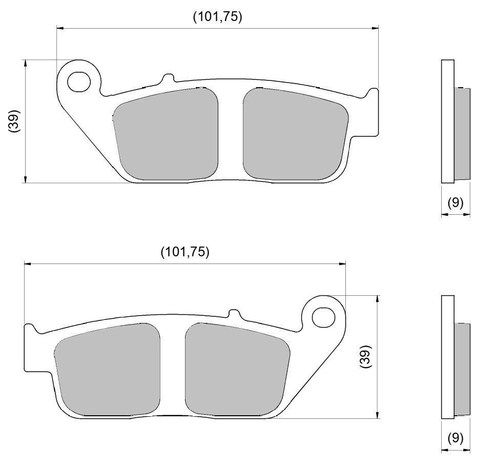 PASTILLA DE FRENO CB500 VERSYS NINJA MT VOGUE 500 TIGER PRO TECH RACING DIAFRAG - FA142 ESPESURA 9mm