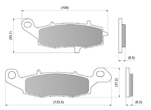 PASTILLA DE FRENO CF650 ER 6N VERSYS V STORM PRO TECH RACING DIAFRAG - FA229