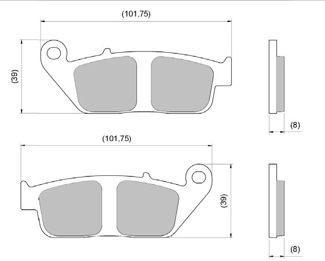 PASTILLA DE FRENO PRO TECH RACING DIAFRAG - FA142 ESPESURA 8mm