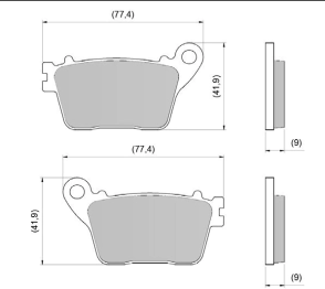 PASTILLA DE FRENO TRAS CBR 600/1000 NINJA GSX YZF PRO TECH RACING DIAFRAG - FA436