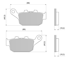 PASTILLA DE FRENO TRAS TIGER DOMINATOR CB500 PRO TECH RACING DIAFRAG - FA140
