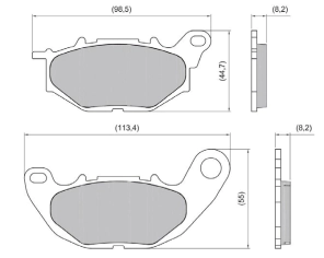 PASTILLA DE FRENO DEL MT-03 PRO TECH RACING DIAFRAG - FA663