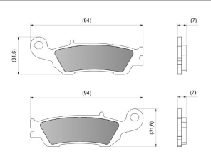 PASTILLA DE FRENO TRAS YZ YZF WR XTRAIL CERAMIC DIAFRAG - FA450