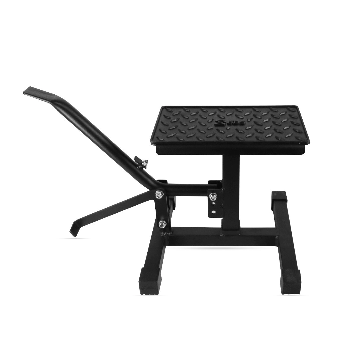 CABALLETE CENTRAL ELEVA MOTO 4 PIES C/ PEDAL NEGRO GBS