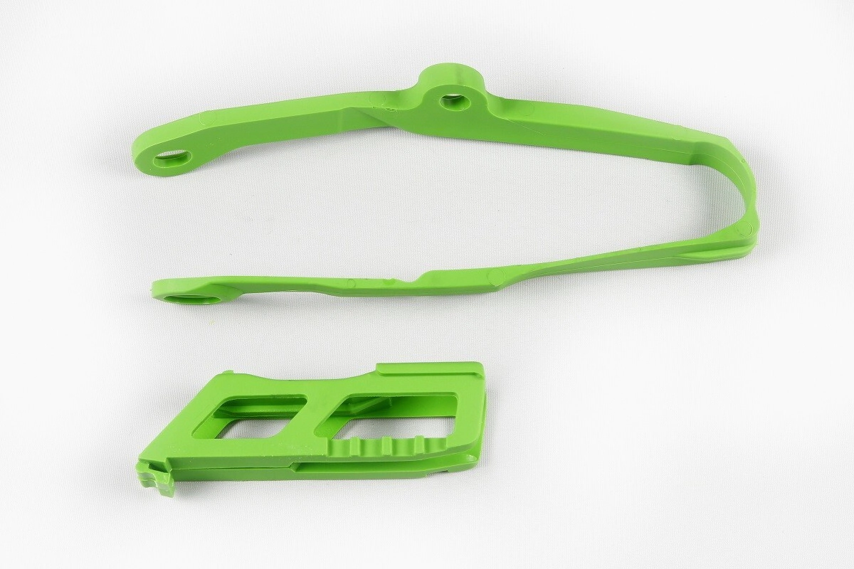 GUIA CADENA + DESLIZADOR KXF 250 17/20 450 16/18 VERDE UFO