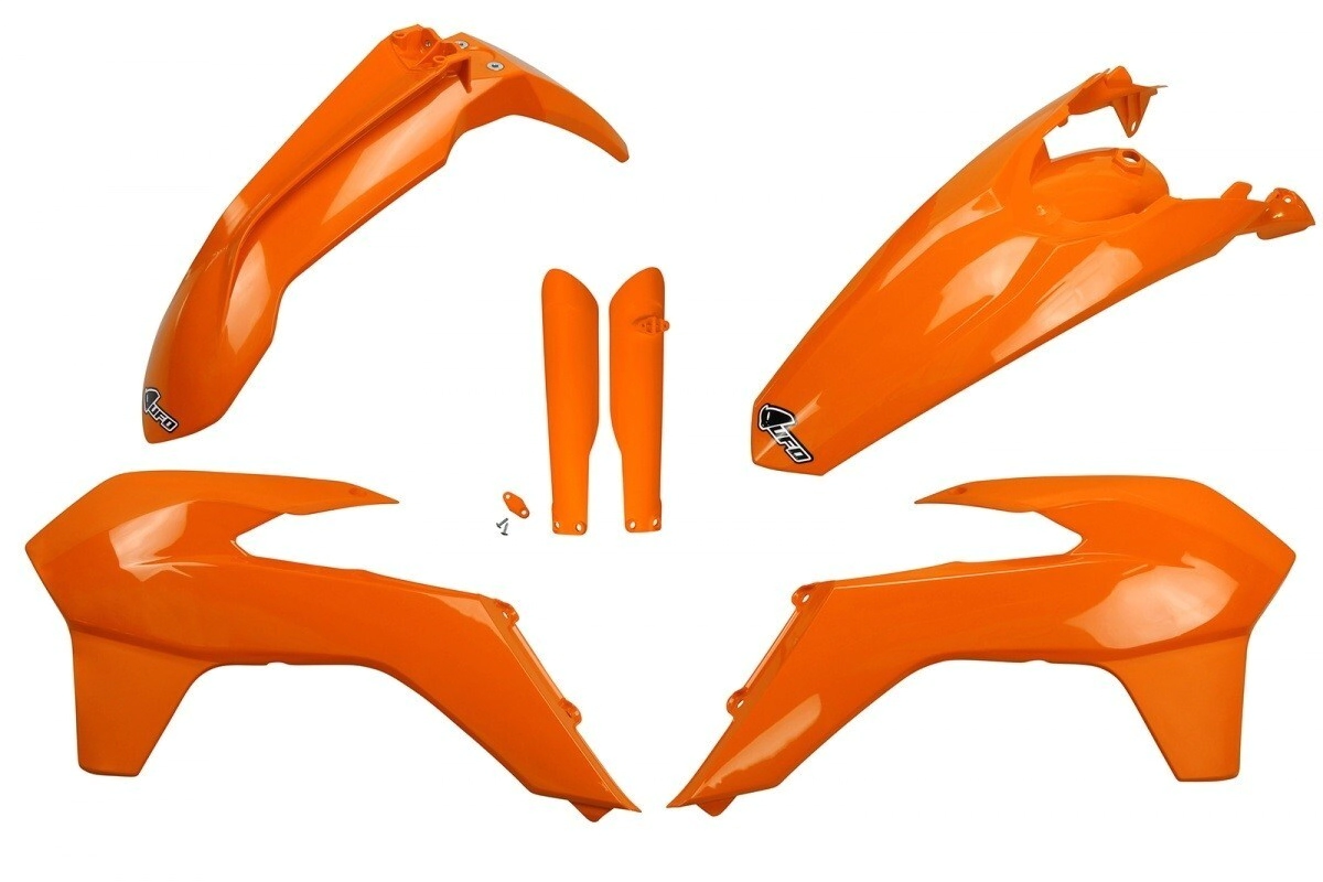 KIT PLASTICOS FULL SIN FARO EXC 14/16 UFO NARANJA