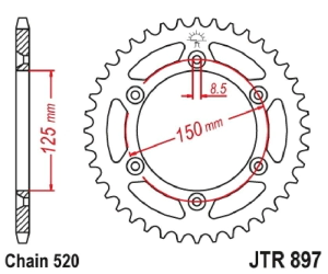 CORONA JT KTM 790/890 ADV 19/24 EXC/SX 00/11 CF 800MT 22/24 NORDEN 901 24 45D BLACK