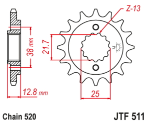 PI�ON JT KLR 650 90/25