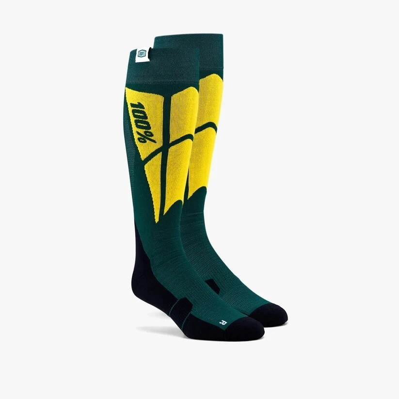 MEDIA HI SIDE Thin MX Sock Fluo Green - S/M 100%