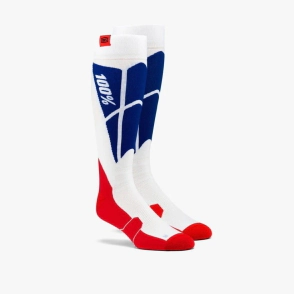MEDIA HI SIDE Thin MX Sock White/Blue - 100%