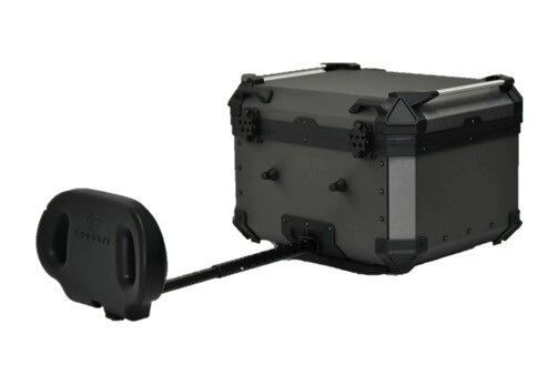 TOP CASE ALU 55L RESPALDAR EXTENSIBLE BRUSHED DARK GREY COOCASE ALUMINIO 1,5mm + DIVISOR Y ELASTICOS