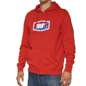 OFFICIAL Zip Hoodie Fleece Red 100%