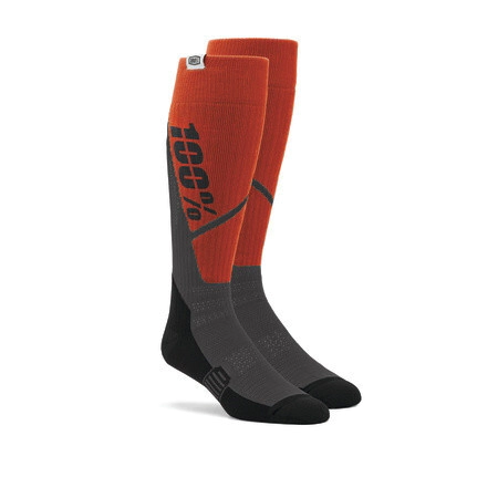 MEDIA TORQUE Thick Comfort MX Sock Orange/Charcoal - L/XL 100%