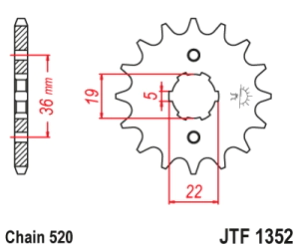 PI�ON JT TRX 250/300 86/09 14D