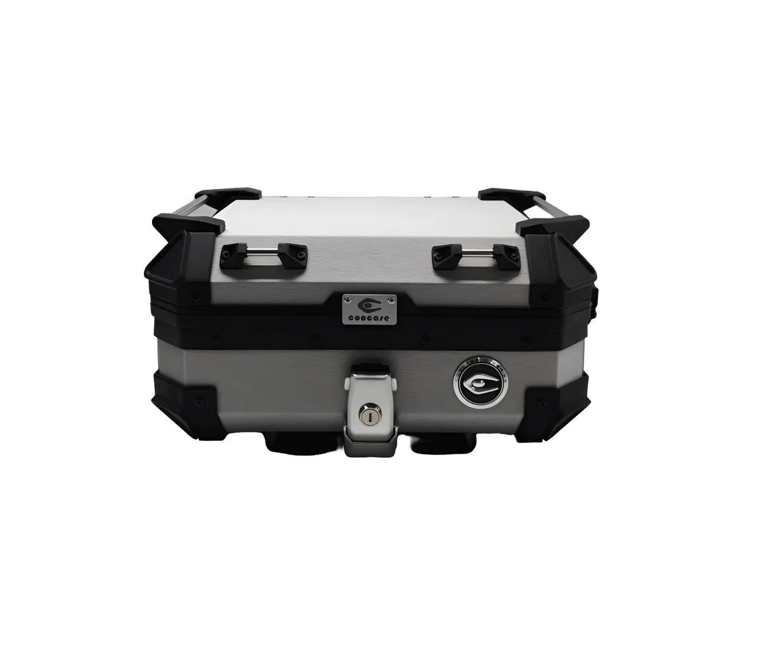 TOP CASE 27L MINI BRUSHED SILVER COOCASE ALUMINIO 1,5mm + DIVISOR Y ELASTICOS