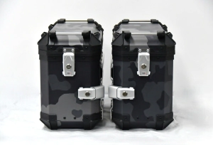 BAULERAS LATERALES 28L COOCASE ALUMINIO 1,5mm + DIVISOR Y ELASTICOS